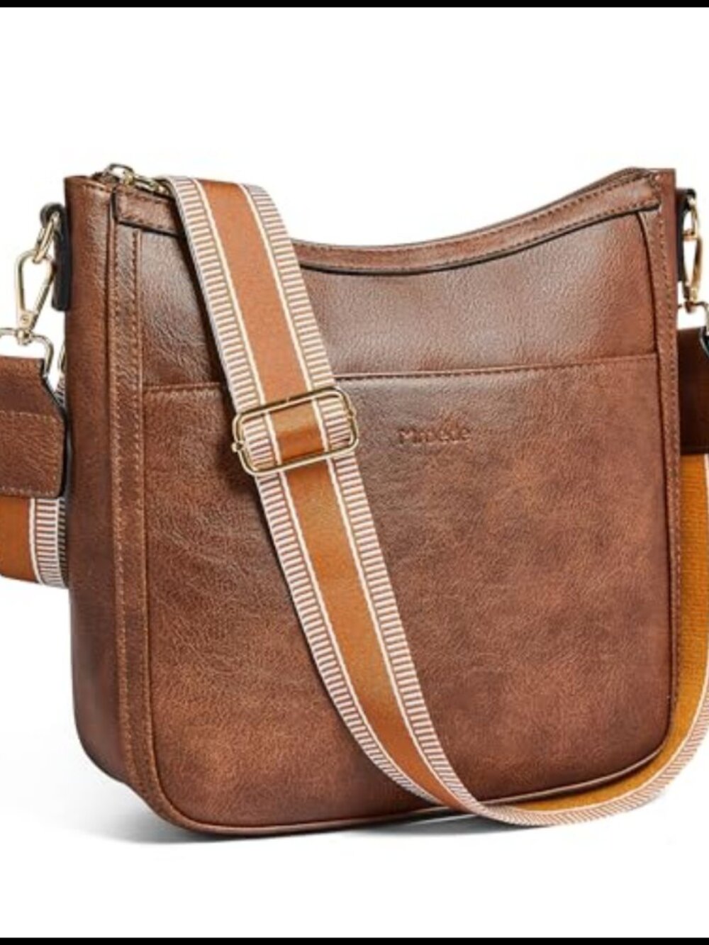 Vegan Leather Crossbody Bag Hobo Purse Adjustable Guitar Strap